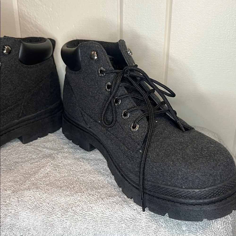 LUGZ Mens Work Fringe Black Chelsea Chukka Lace Up Boots